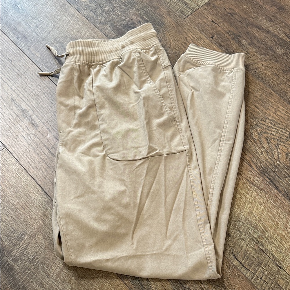 Kids Tan Joggers with Elastic Waistband